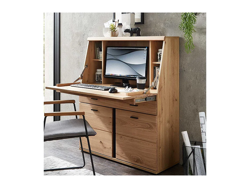 Schreibsekretär in Wildeichefarben Schreibklappe