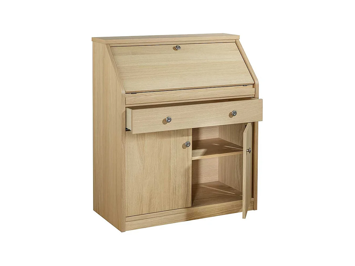 Schranksekretär mit Eiche furniert 2-türig