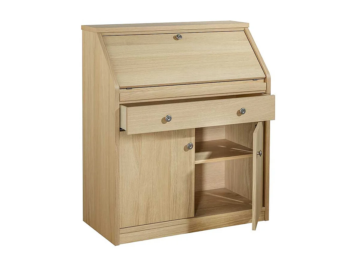 Schranksekretär mit Eiche furniert 2-türig