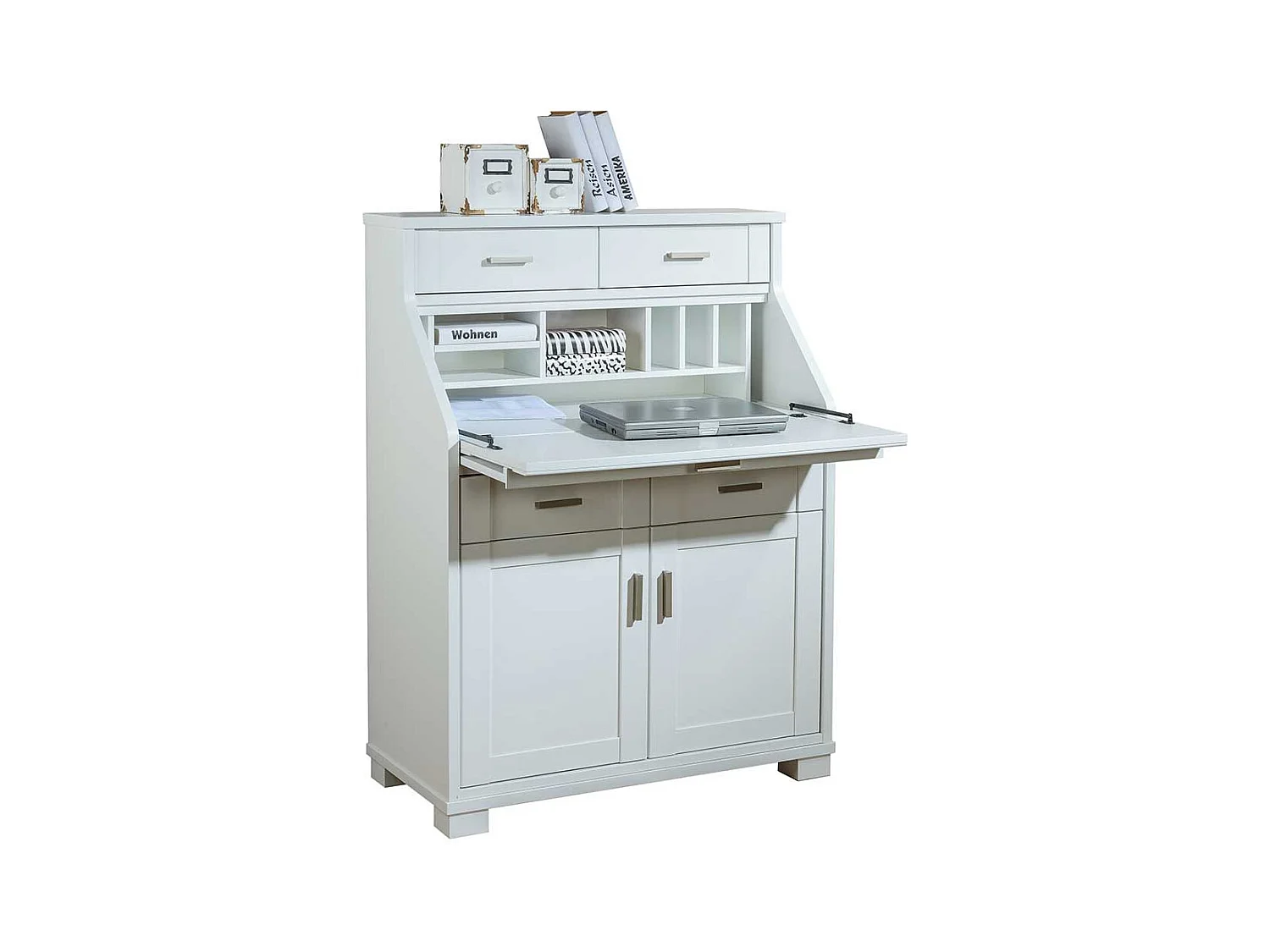 Computer Schrank in Weiß 85 cm breit