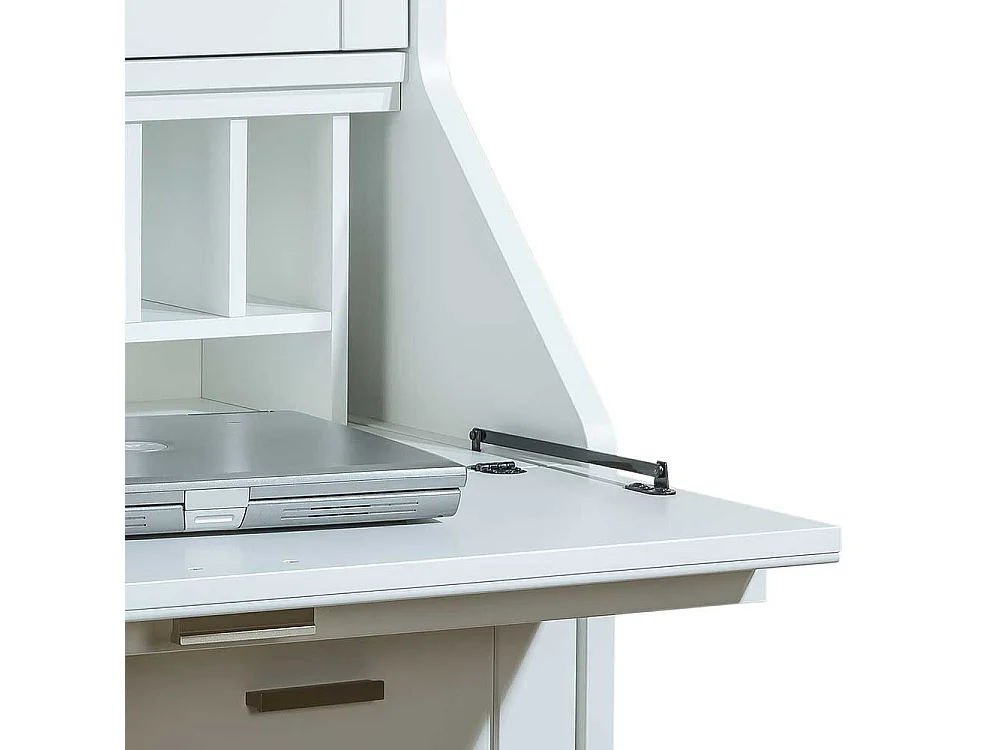 Computer Schrank in Weiß 85 cm breit
