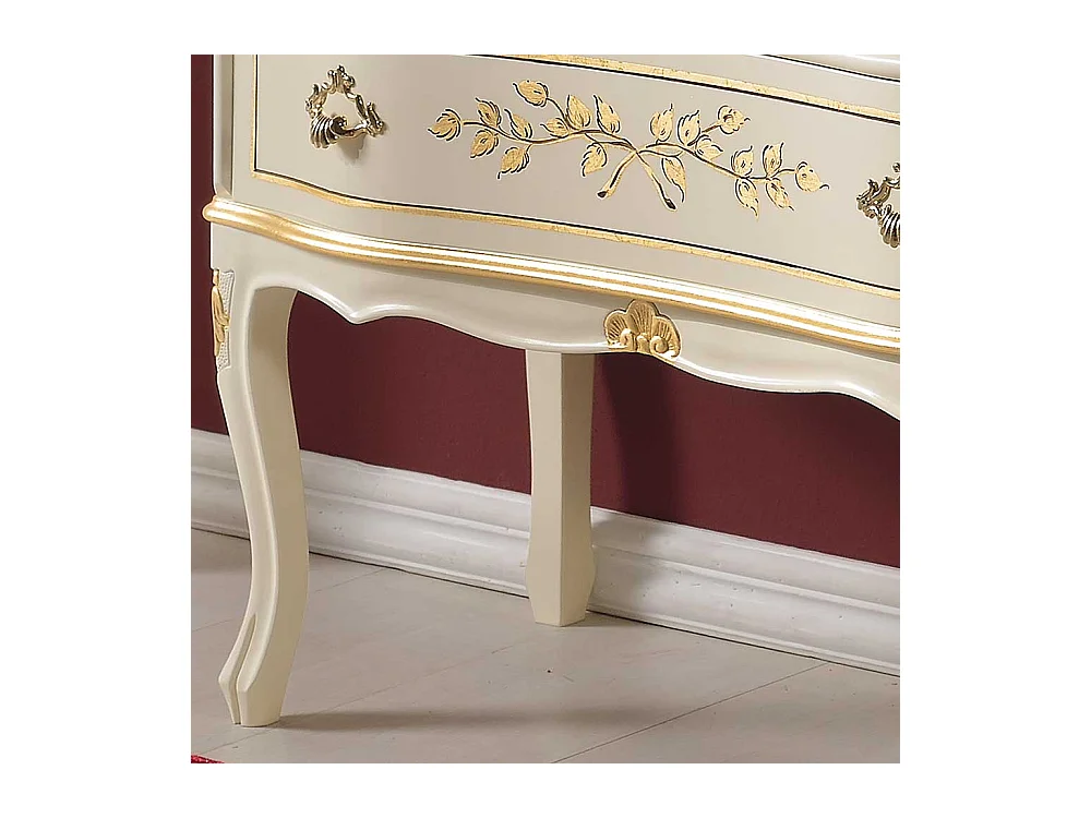 Barock Schreibsekretär in Weiß und Goldfarben verziert 75 cm breit