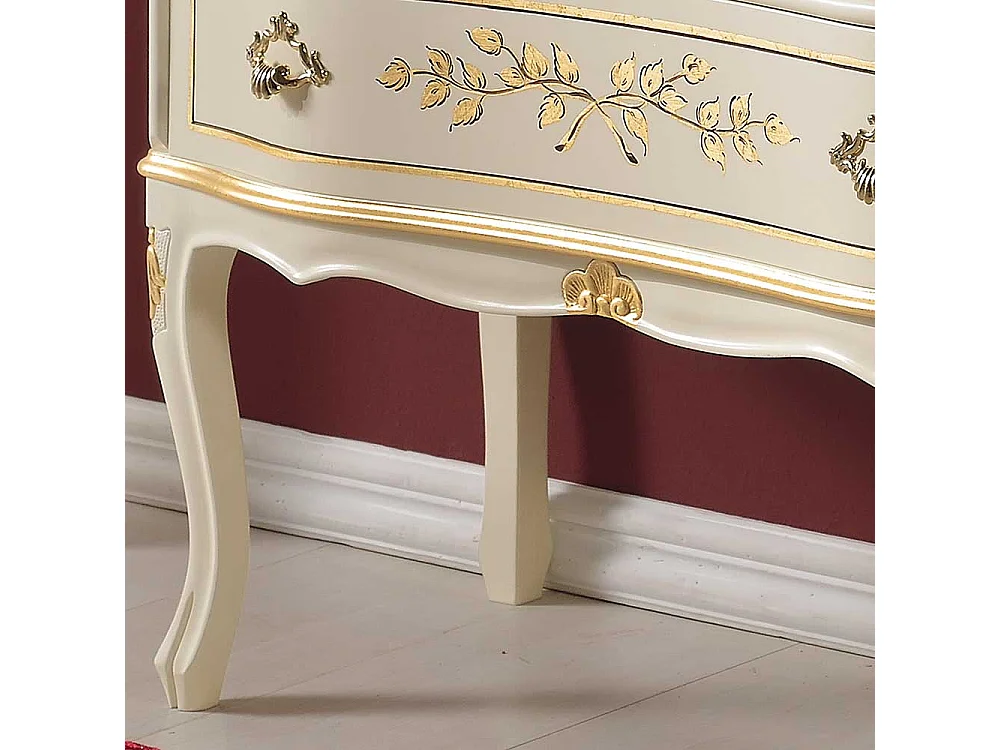 Barock Schreibsekretär in Weiß und Goldfarben verziert 75 cm breit