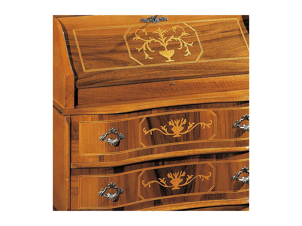 Barock Design Sekretär in Nussbaumfarben 75 cm