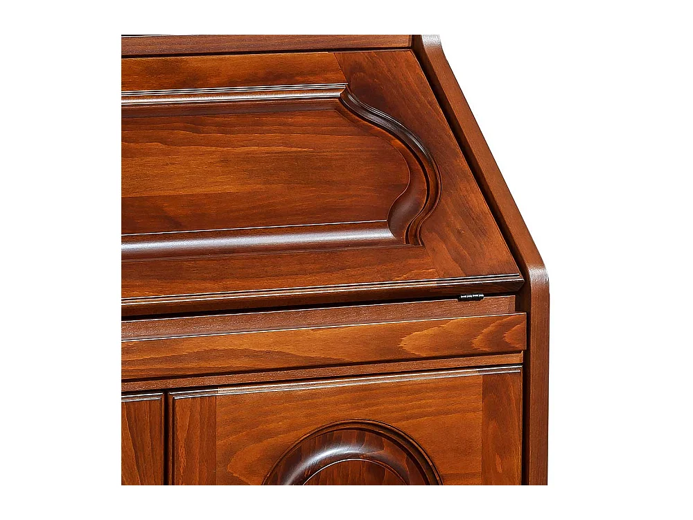 Sekretärschrank in Nussbaumfarben Buche Massivholz