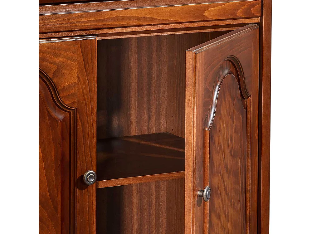 Sekretärschrank in Nussbaumfarben Buche Massivholz