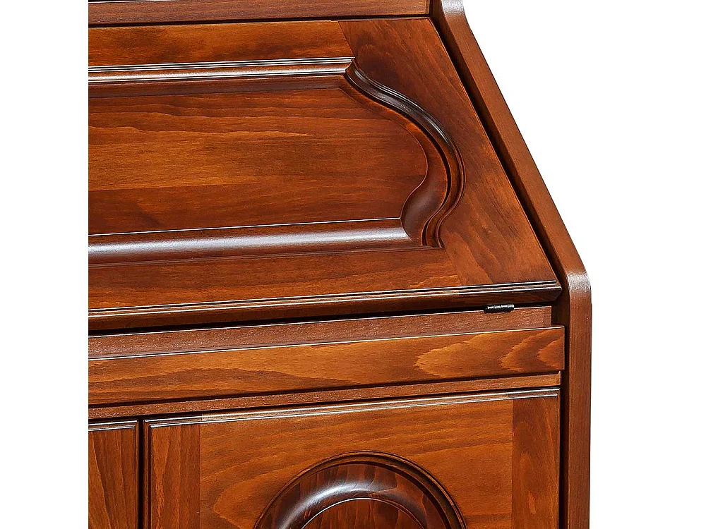 Sekretärschrank in Nussbaumfarben Buche Massivholz