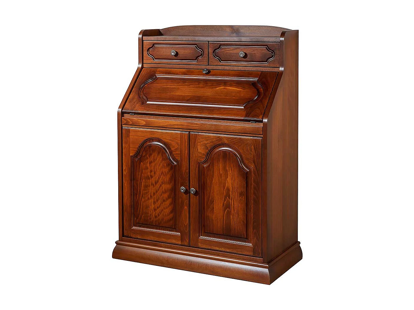 Sekretärschrank in Nussbaumfarben Buche Massivholz