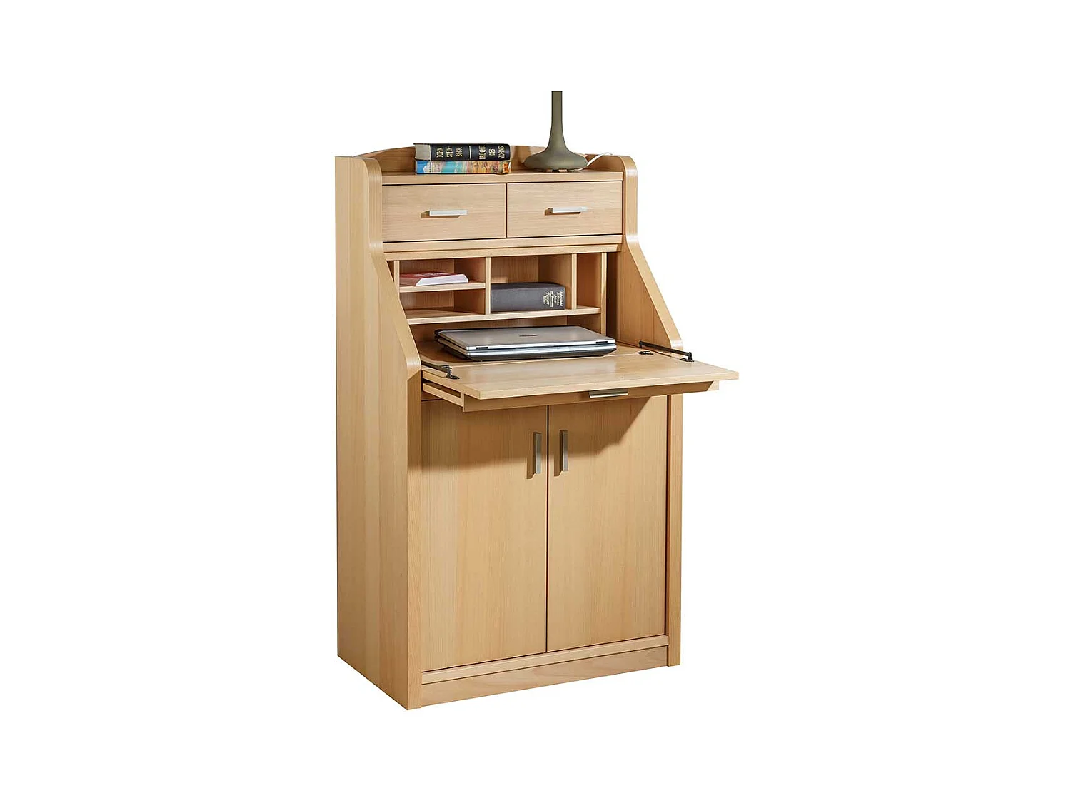 Schranksekretär mit Buche furniert 120 cm hoch