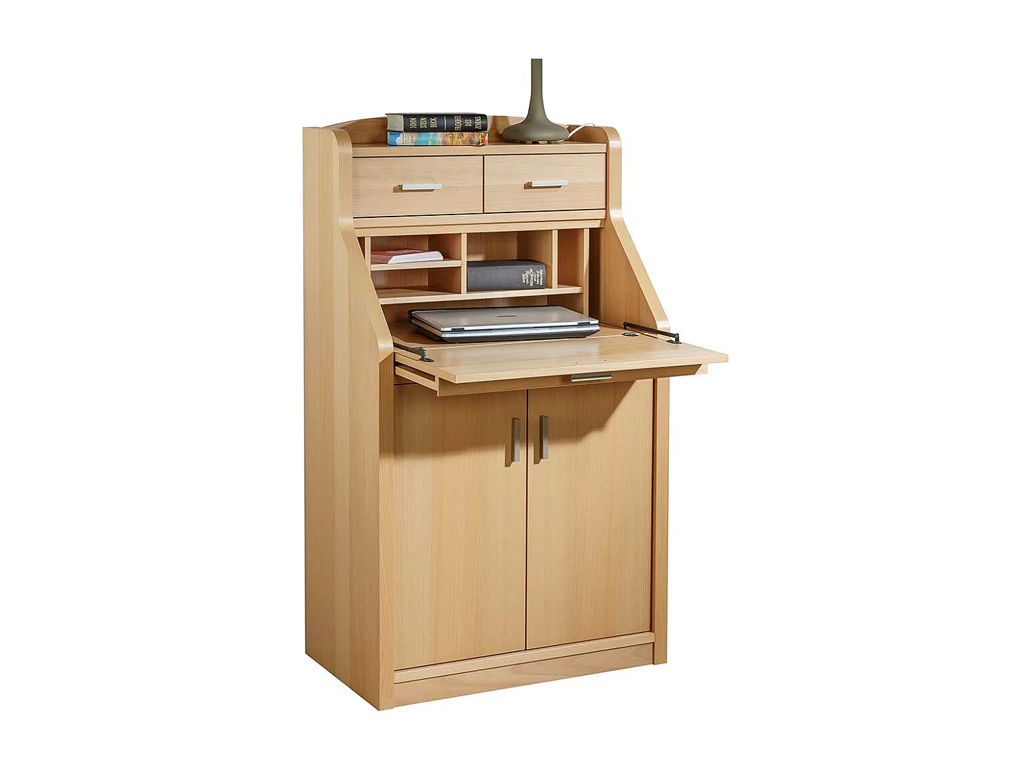 Schranksekretär mit Buche furniert 120 cm hoch