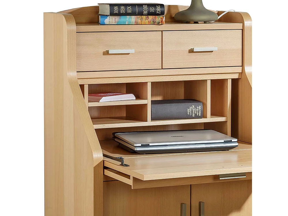 Schranksekretär mit Buche furniert 120 cm hoch