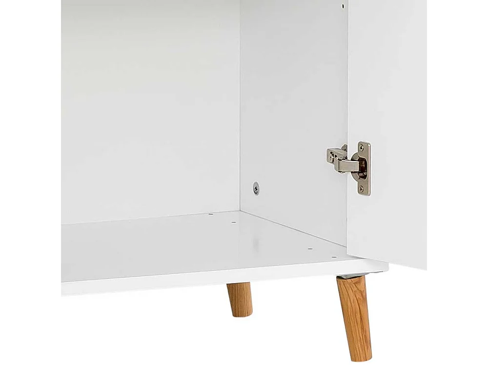 Sekretärschrank modern in Weiß und Eichefarben Made in Germany