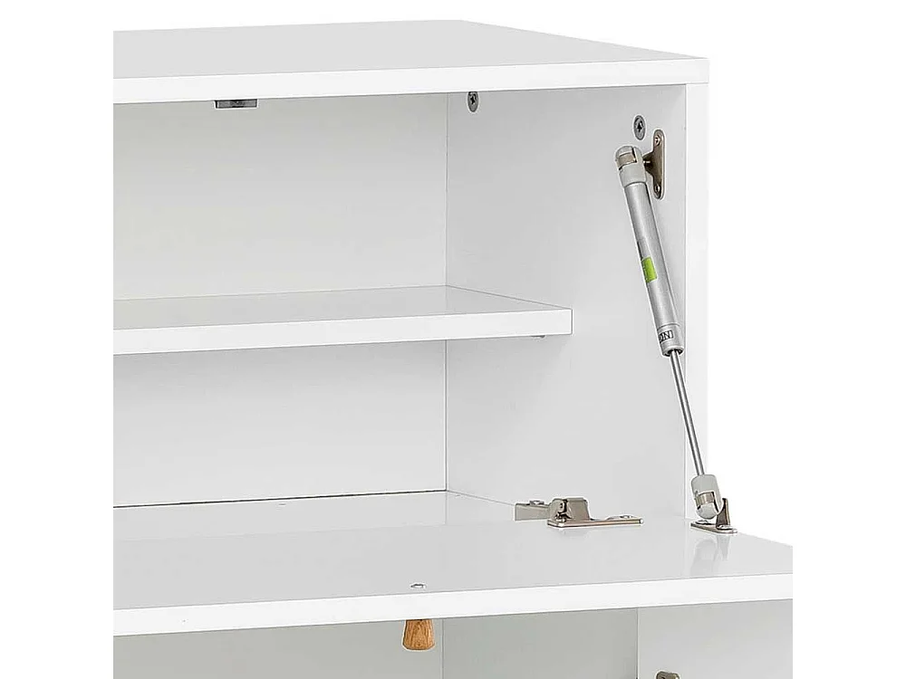 Sekretärschrank modern in Weiß und Eichefarben Made in Germany