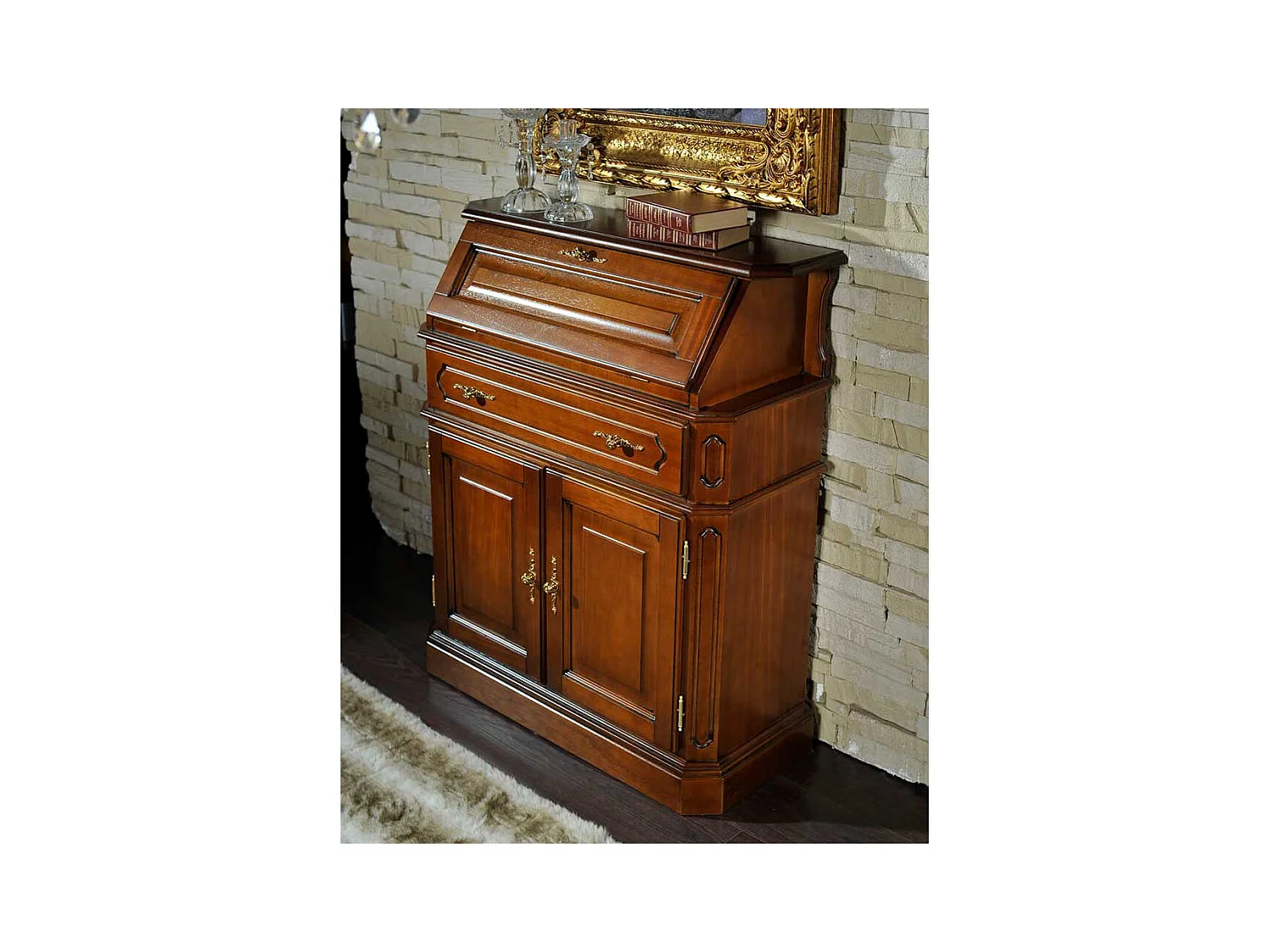 Schreibsekretär mit Schreibklappe mit Drehtüren