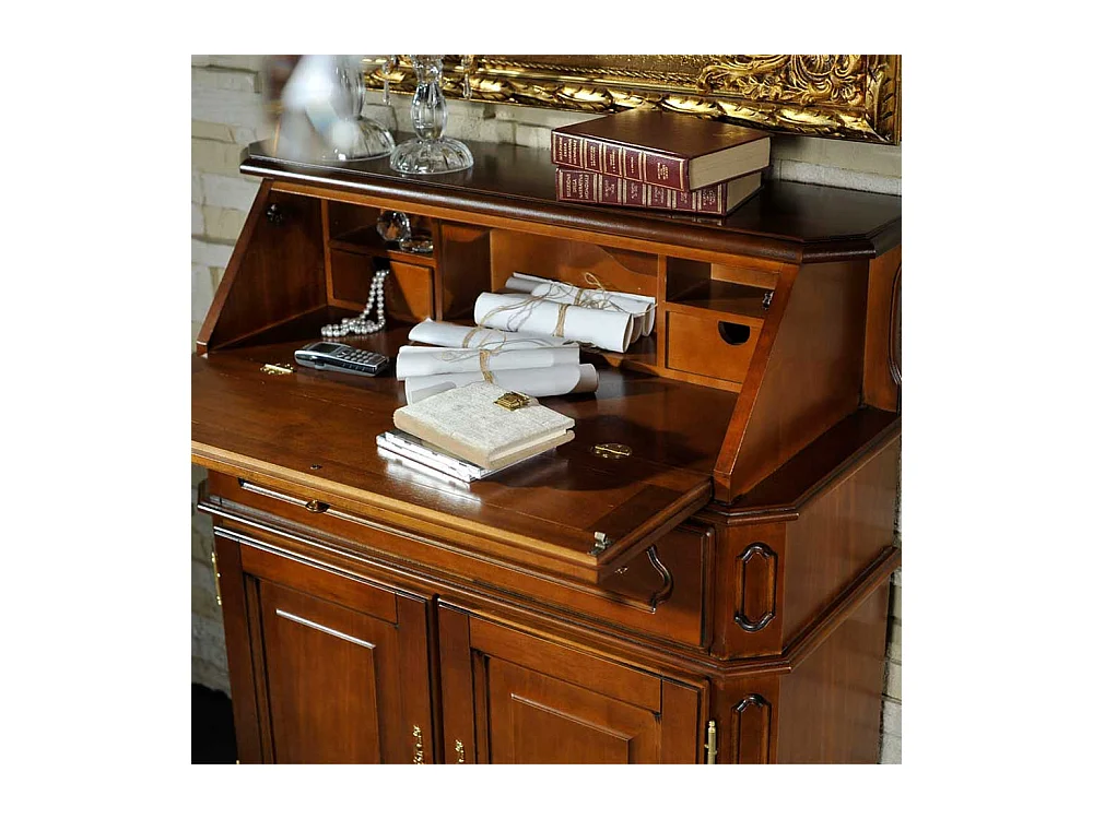 Schreibsekretär mit Schreibklappe mit Drehtüren