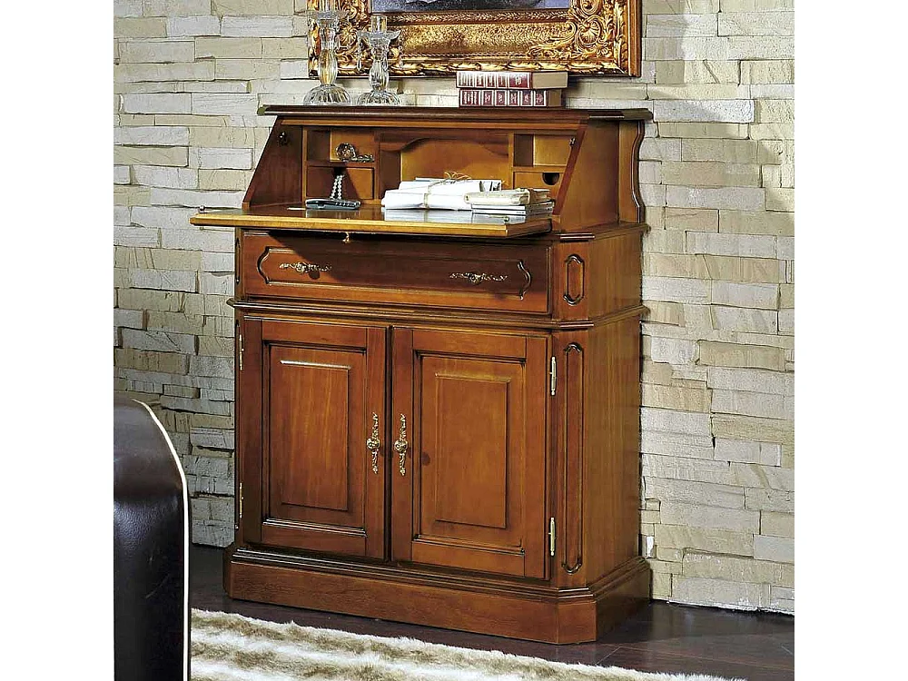 Schreibsekretär mit Schreibklappe mit Drehtüren