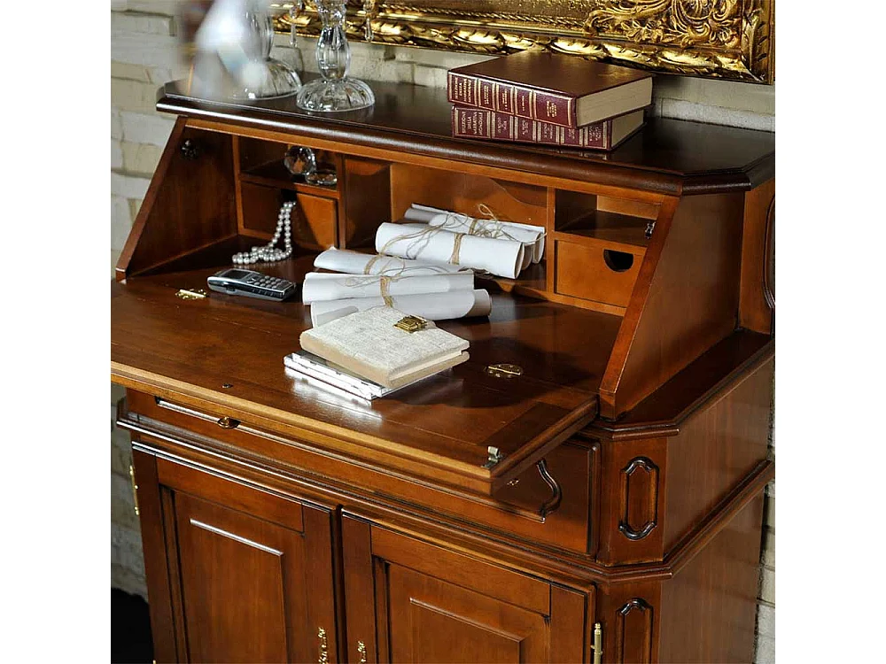 Schreibsekretär mit Schreibklappe mit Drehtüren