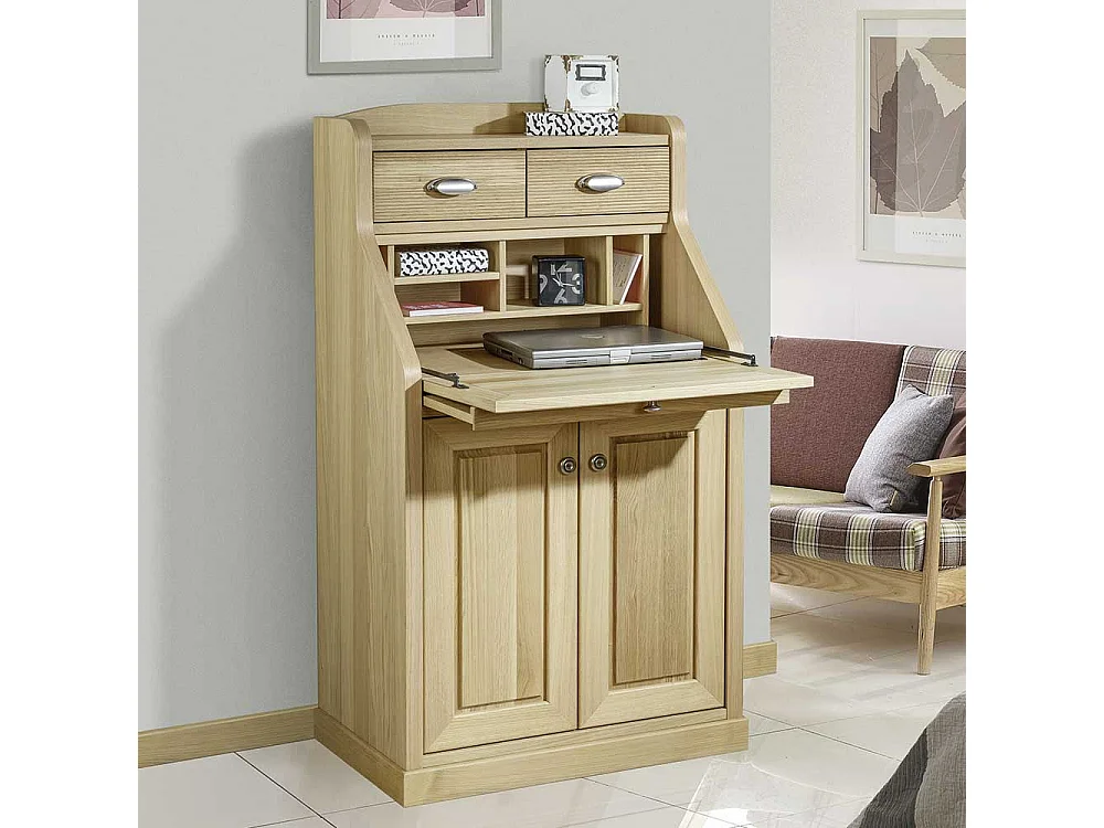 Schreibsekretär mit Eiche furniert Landhausstil