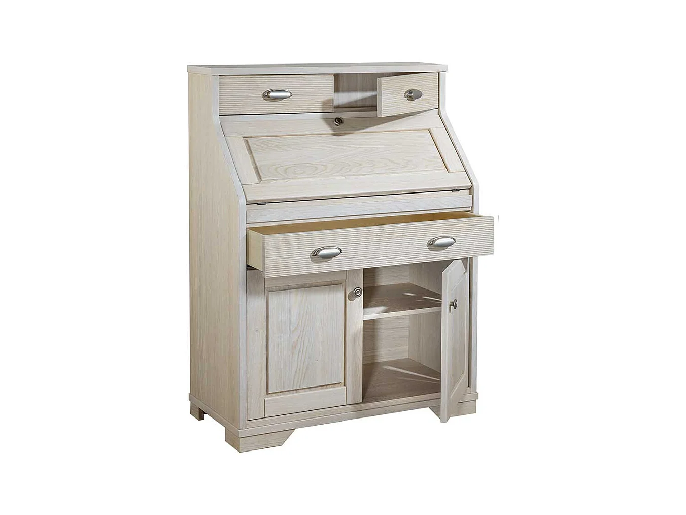 Schreibsekretär in Eiche White Wash Landhausstil