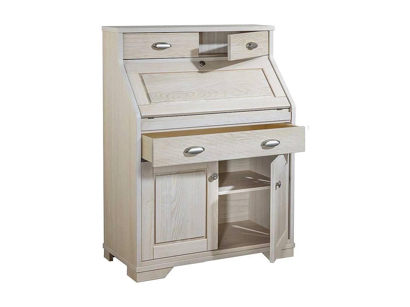 Schreibsekretär in Eiche White Wash Landhausstil