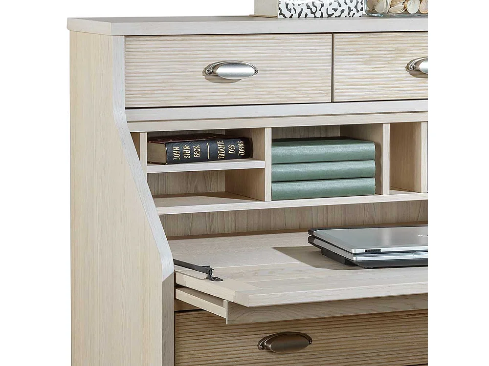 Schreibsekretär in Eiche White Wash Landhausstil