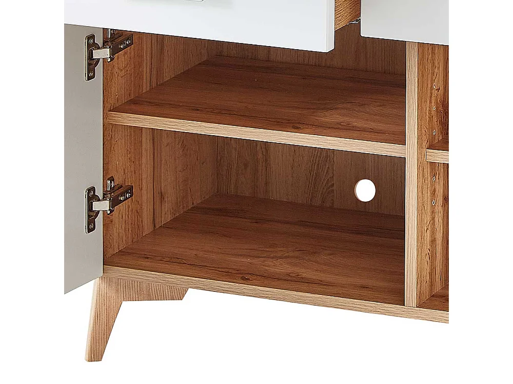 Moderner Sekretär mit Schreibklappe Eichefarben & Weiß