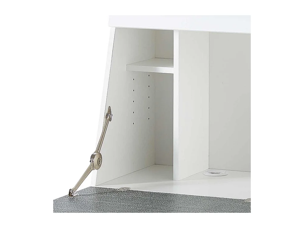 Moderner Schreibsekretär in Weiß zwei Schubladen & zwei Türen