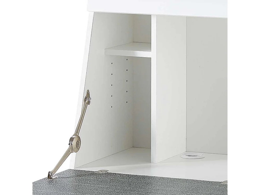 Moderner Schreibsekretär in Weiß zwei Schubladen & zwei Türen