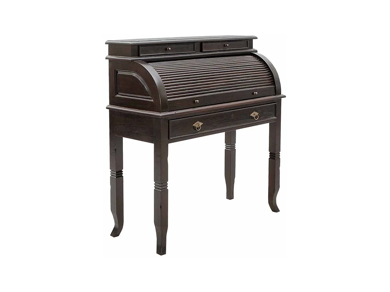 Schreibsekretär im Kolonialstil Schwarzbraun Akazie massiv