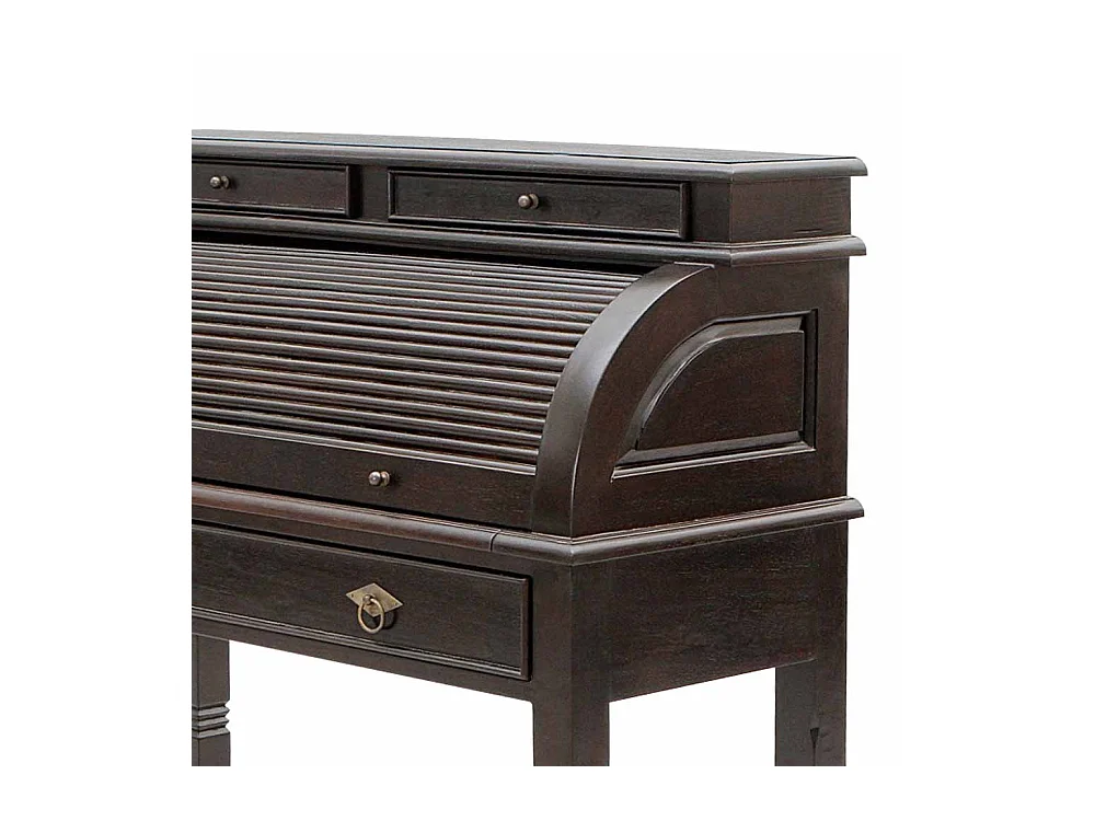 Schreibsekretär im Kolonialstil Schwarzbraun Akazie massiv