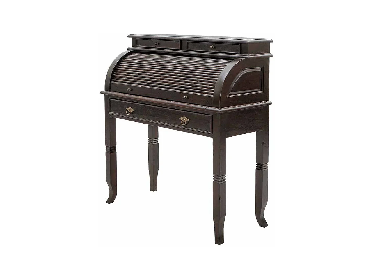 Schreibsekretär im Kolonialstil Schwarzbraun Akazie massiv