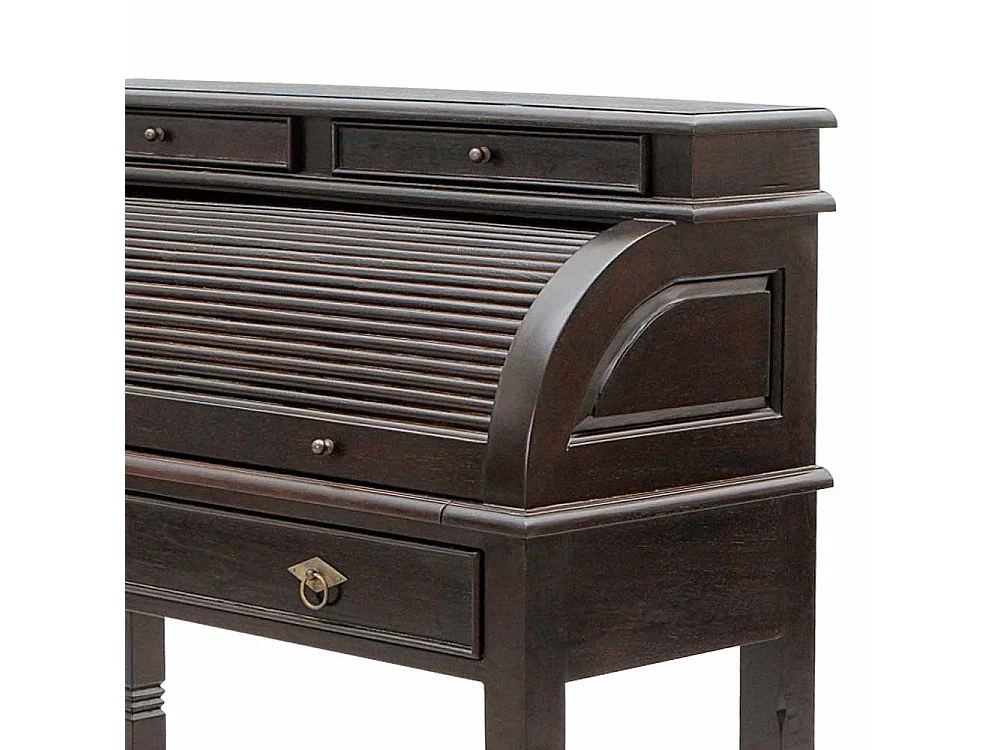 Schreibsekretär im Kolonialstil Schwarzbraun Akazie massiv