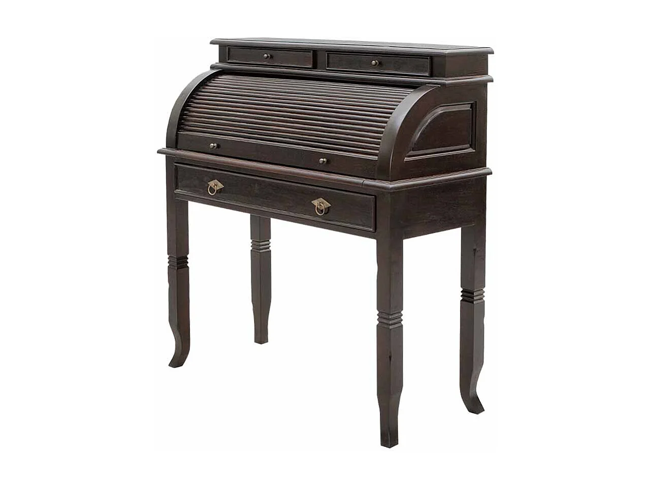 Schreibsekretär im Kolonialstil Schwarzbraun Akazie massiv