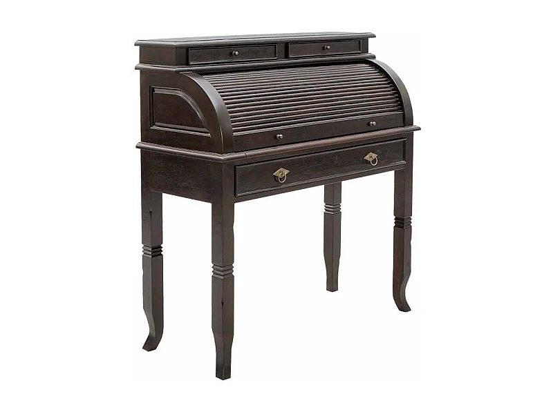 Schreibsekretär im Kolonialstil Schwarzbraun Akazie massiv