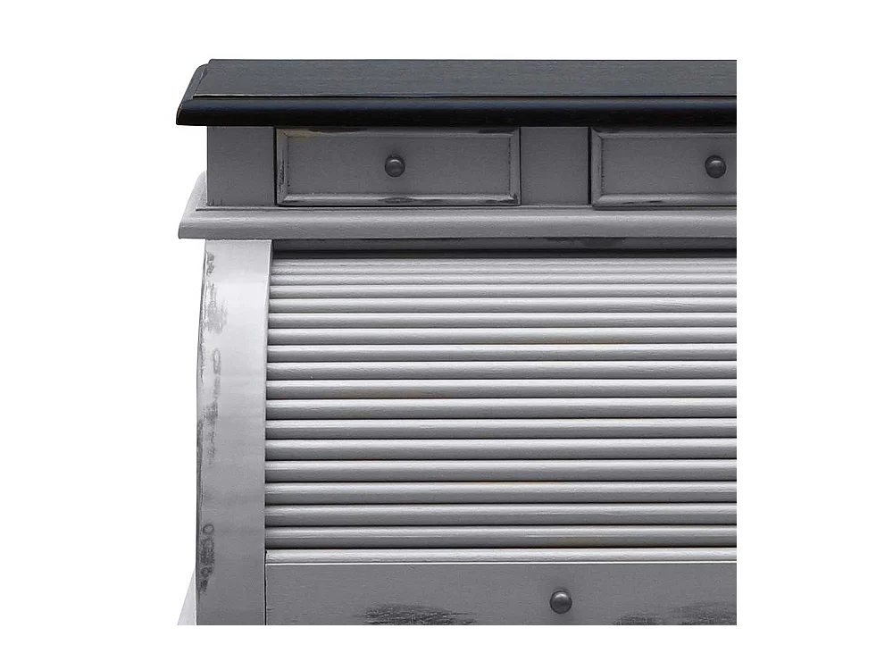 Holz Sekretär aus Akazie Massivholz Rollade