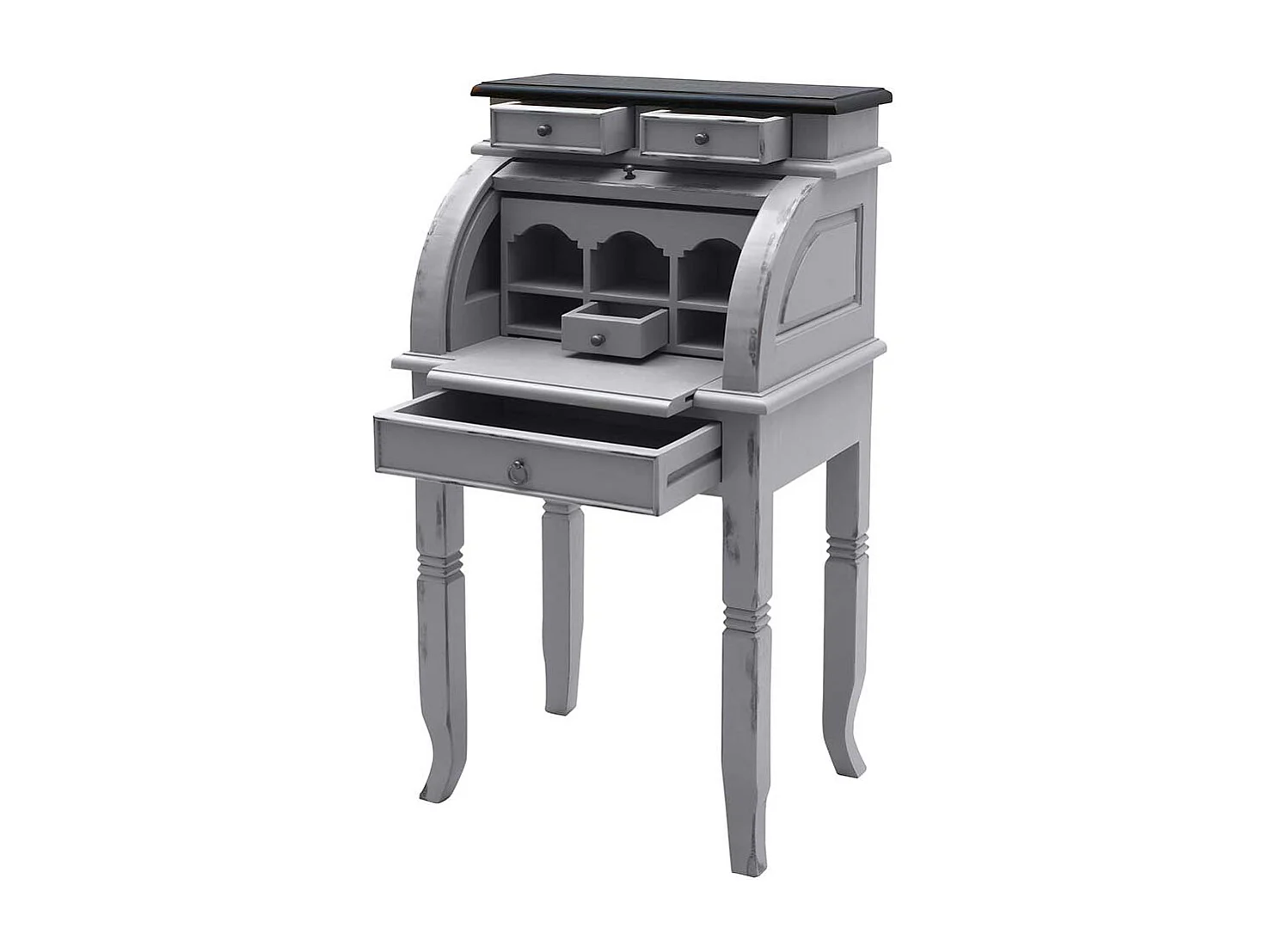 Holz Sekretär aus Akazie Massivholz Rollade