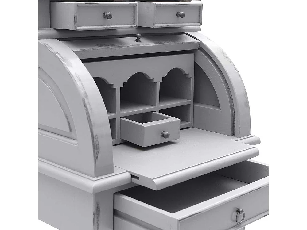 Holz Sekretär aus Akazie Massivholz Rollade
