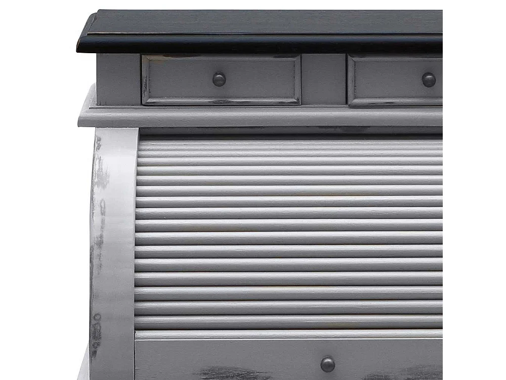 Holz Sekretär aus Akazie Massivholz Rollade