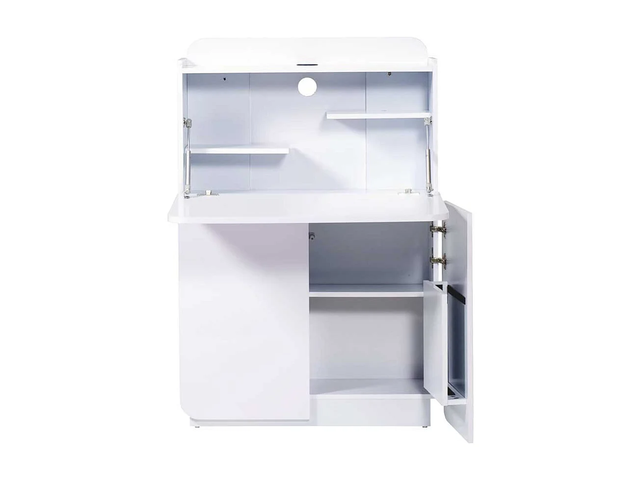 Schreibsekretär mit Kabeldurchlass Weiß Hochglanz