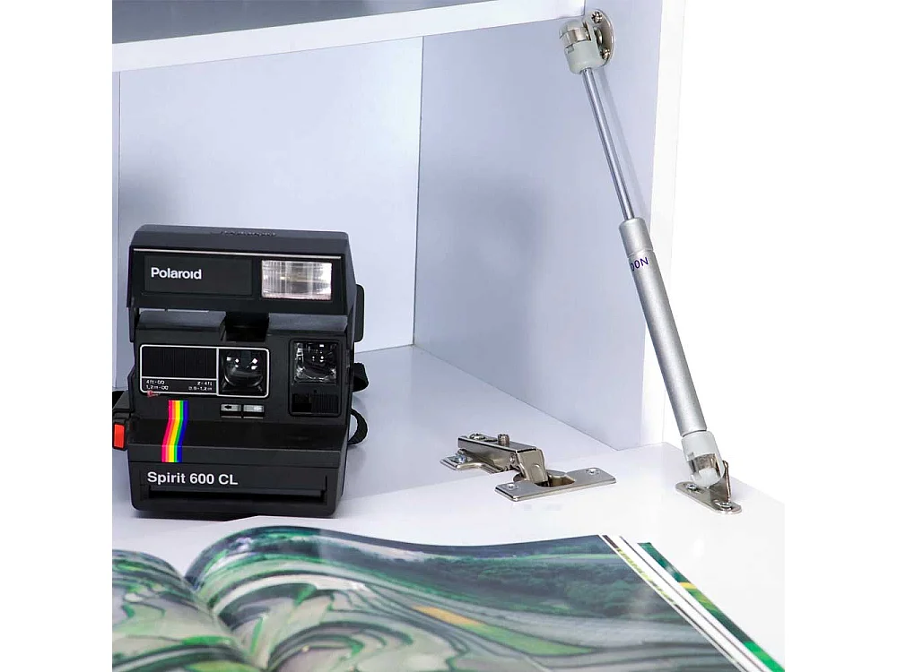 Schreibsekretär mit Kabeldurchlass Weiß Hochglanz