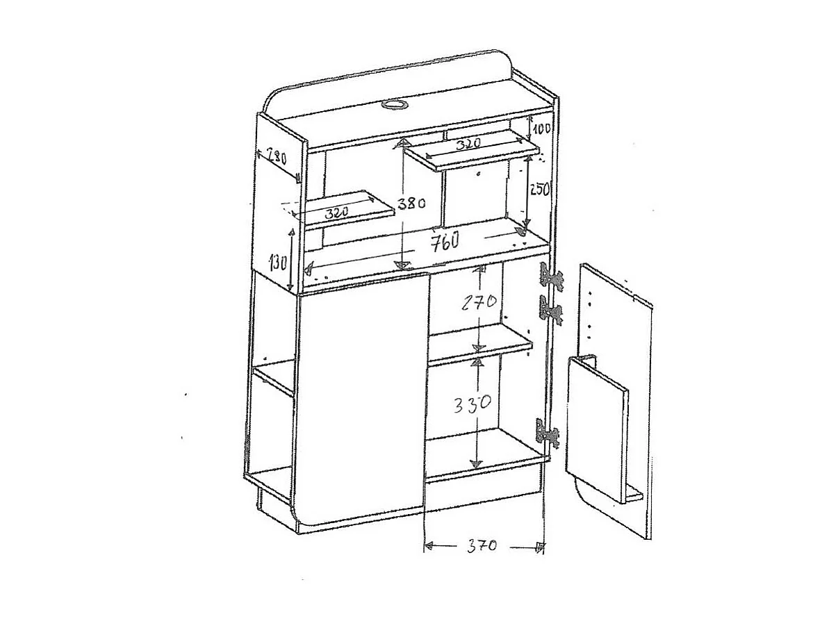 Schreibsekretär mit Kabeldurchlass Weiß Hochglanz