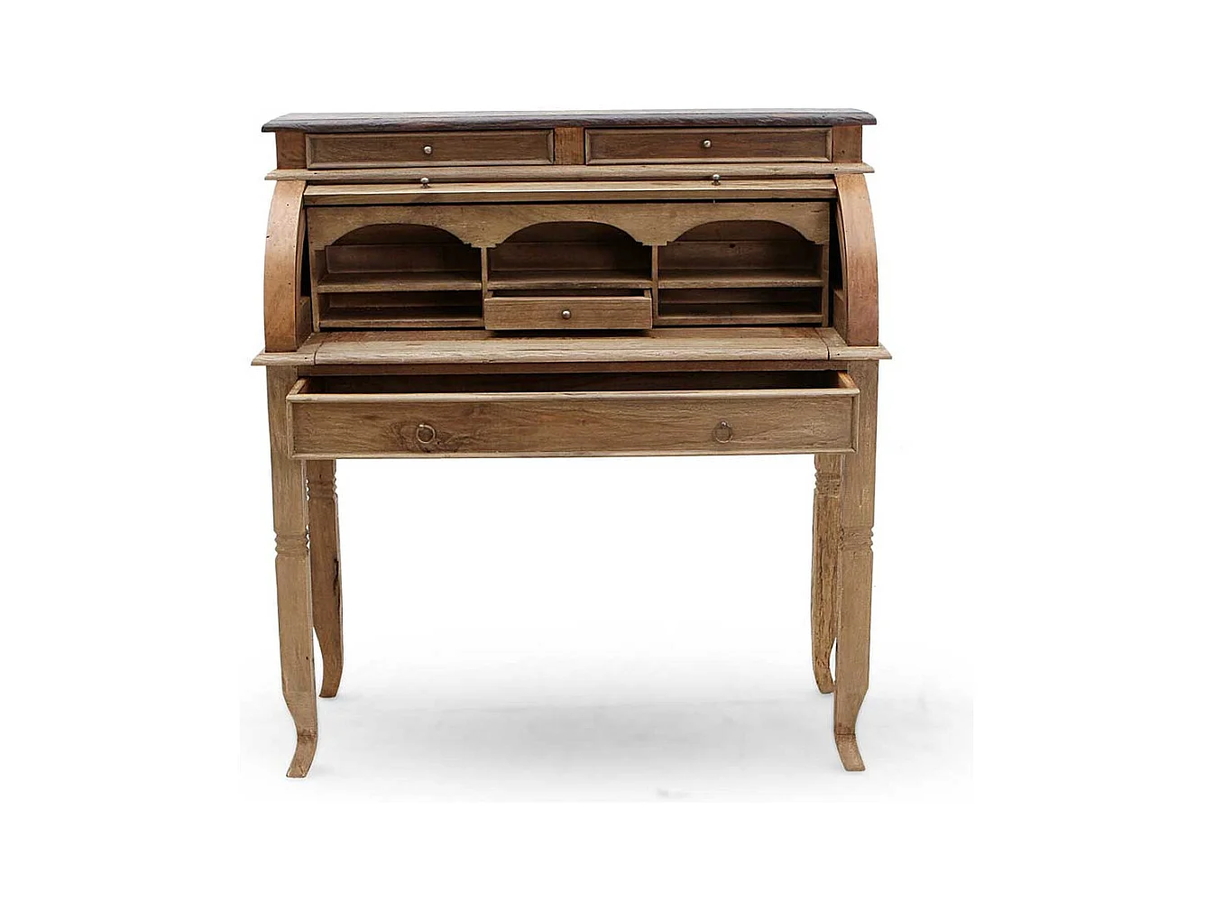 Sekretär aus Teak Massivholz mit Rollade