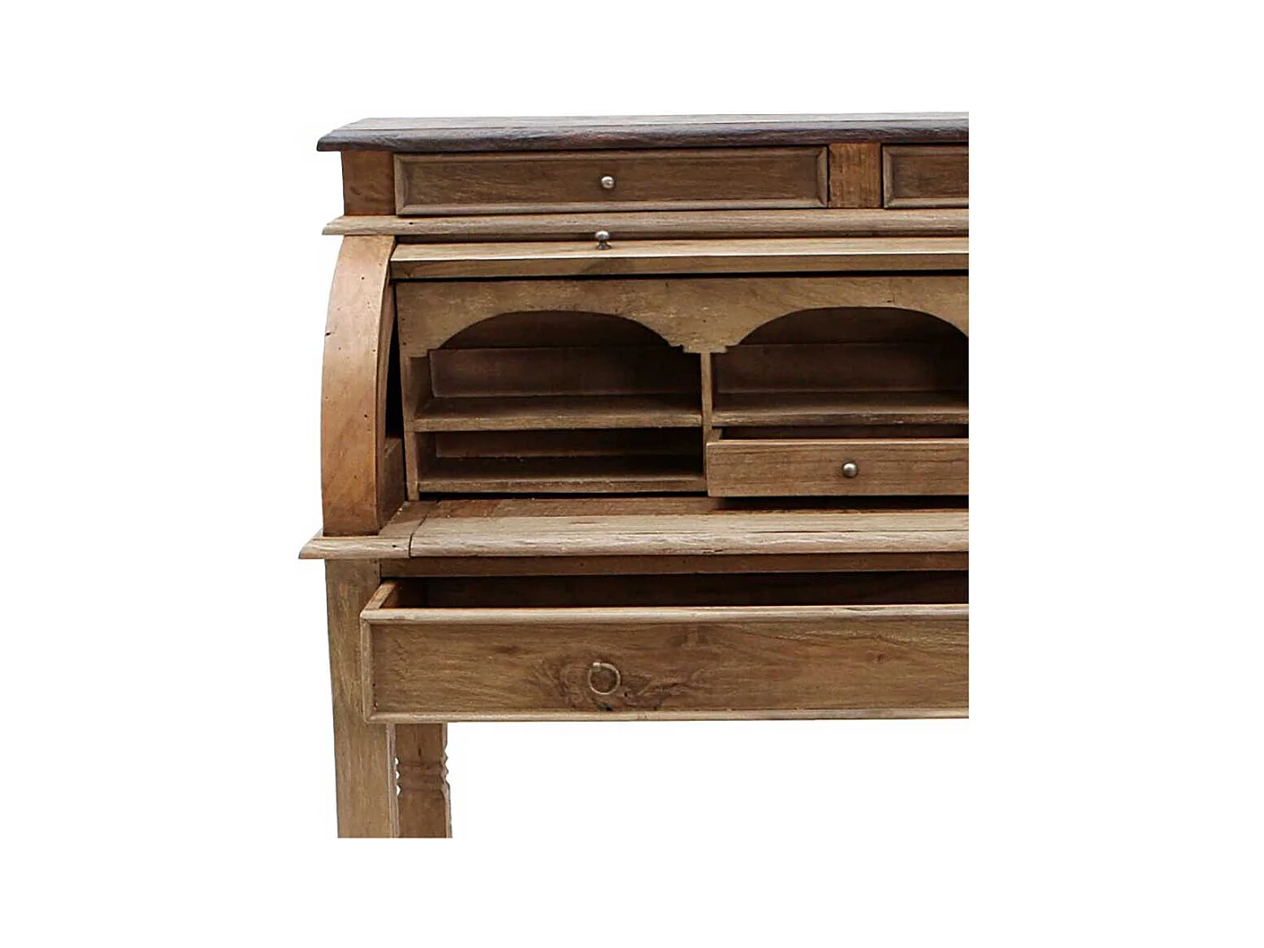 Sekretär aus Teak Massivholz mit Rollade