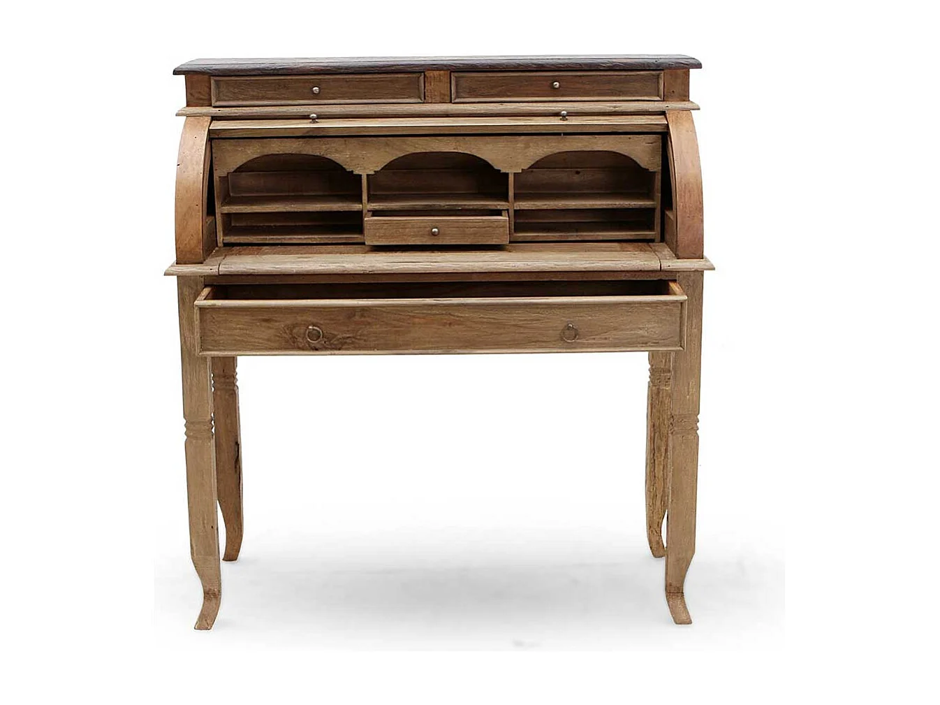 Sekretär aus Teak Massivholz mit Rollade