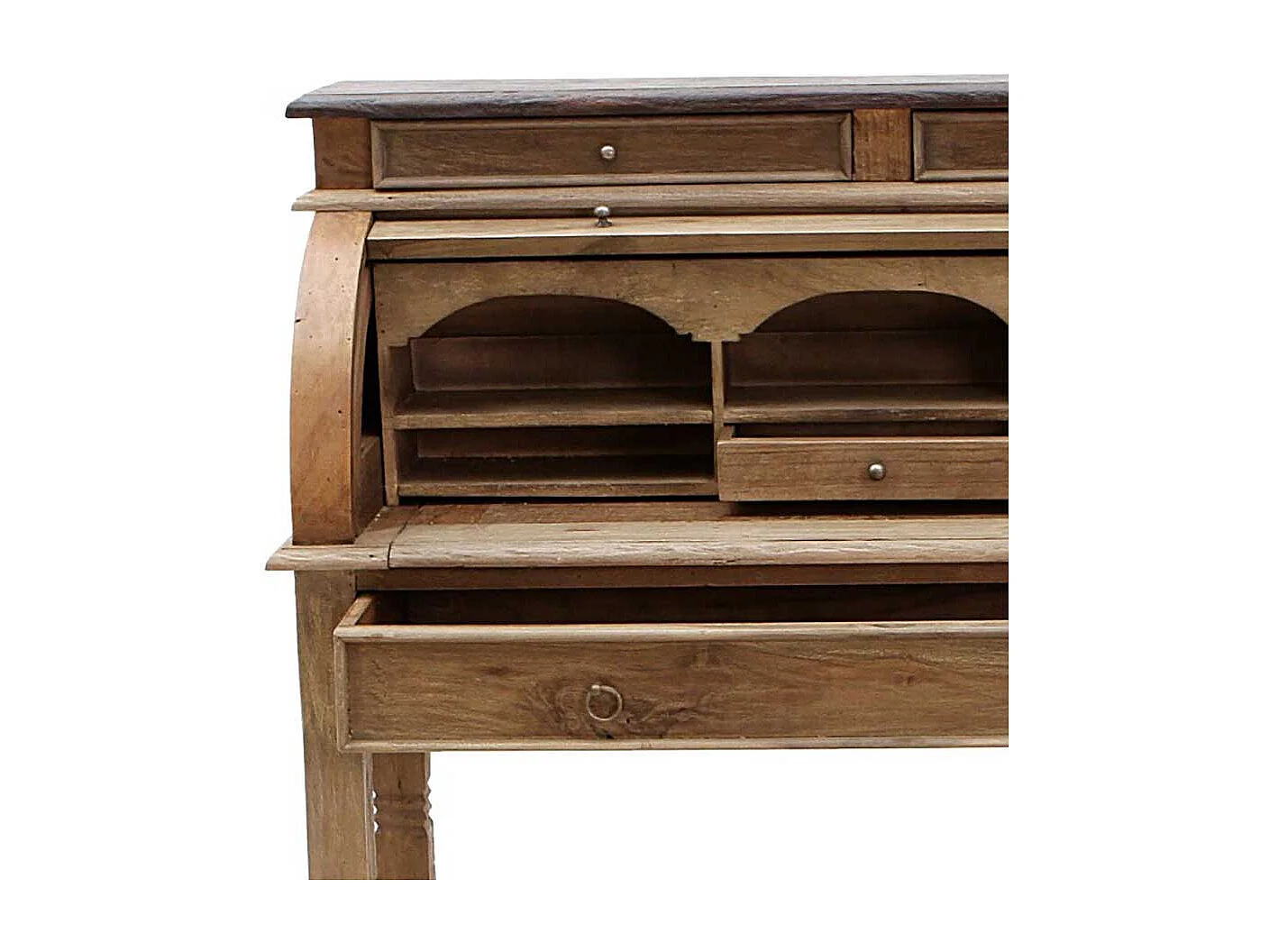 Sekretär aus Teak Massivholz mit Rollade