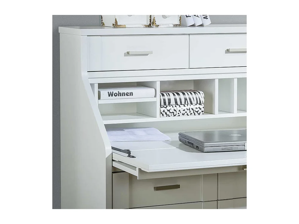 Schreibtisch Schrank in Weiß 85 cm breit