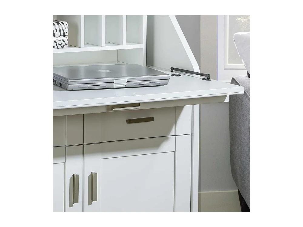 Schreibtisch Schrank in Weiß 85 cm breit