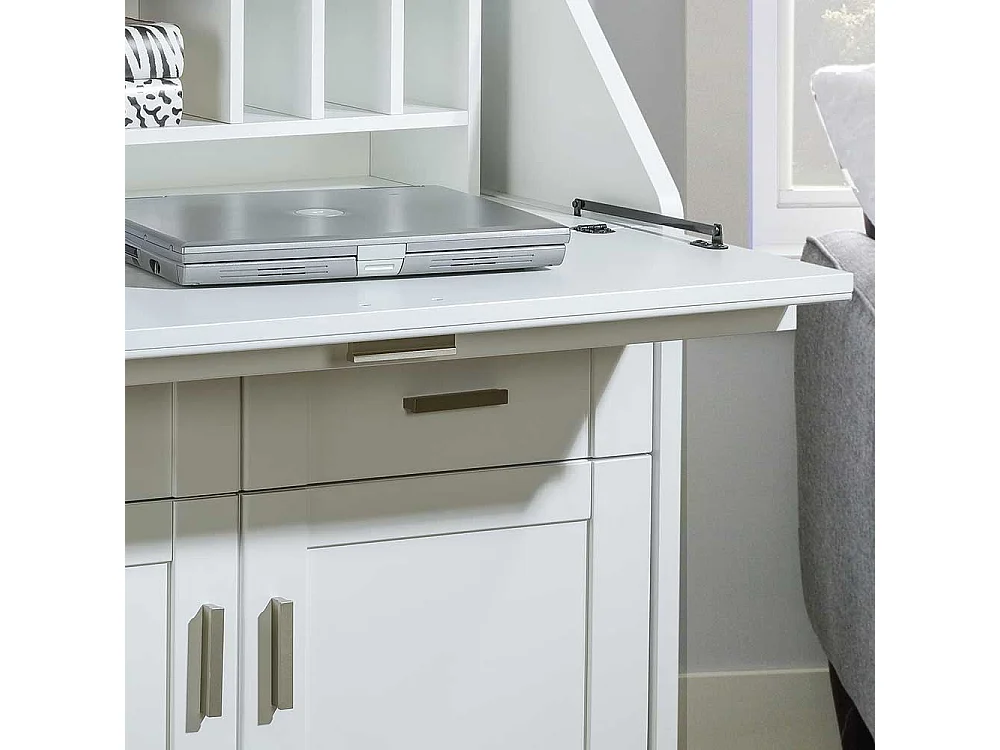 Schreibtisch Schrank in Weiß 85 cm breit