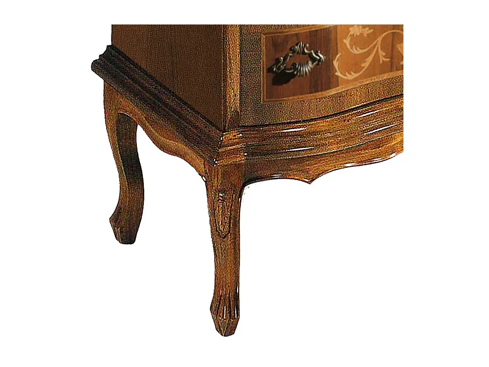 Sekretärschrank in Nussbaumfarben drei Schubladen und Klappe