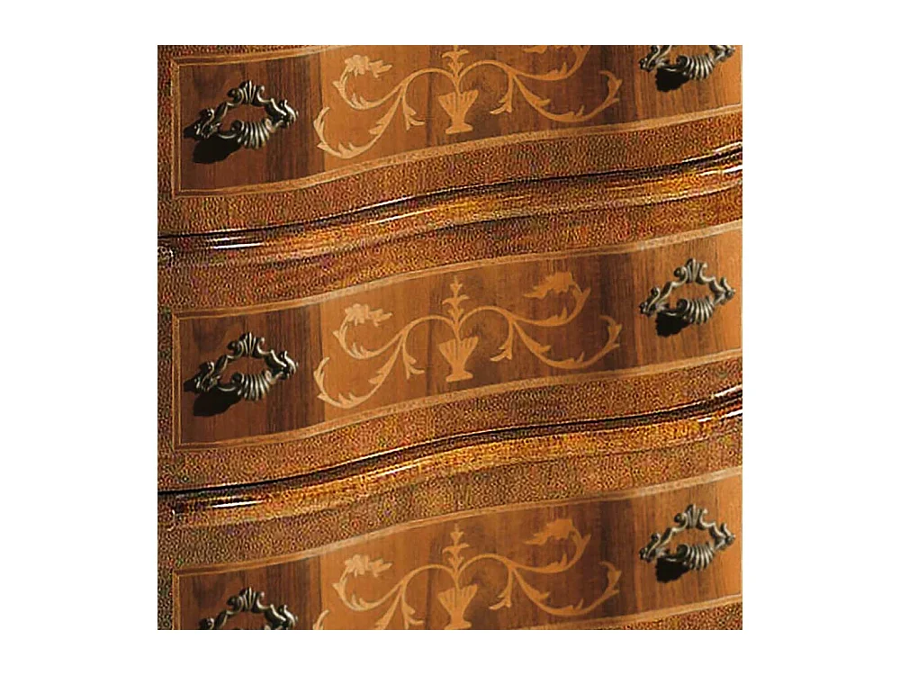 Sekretärschrank in Nussbaumfarben drei Schubladen und Klappe